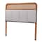 Baxton Studio Esti Mid-Century Modern Fabric and Wood King Size Headboard with Rattan 238-12884-ZORO - alternate 1